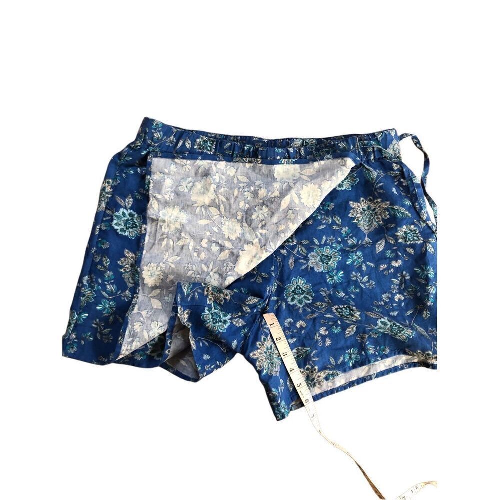 NWT Floral linen skort J Jill linen blend wrap blue ditzy floral skort. Elastic - Picture 13 of 13